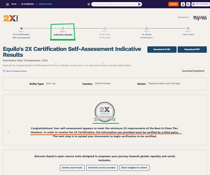 2X_Indicative results